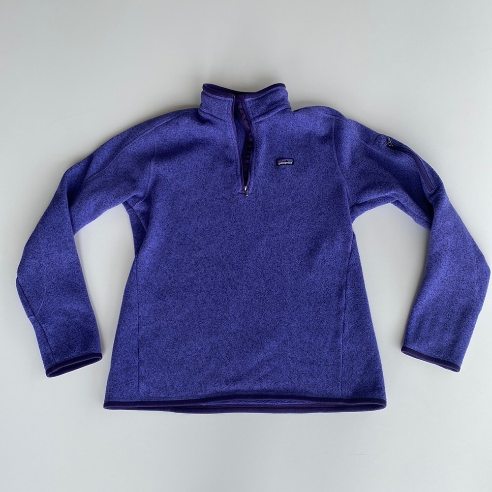 PATAGONIA Better Sweater 1/4 Zip Fleece Purple Pullover Womens Size Large